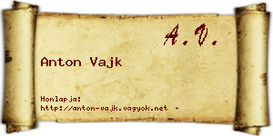 Anton Vajk névjegykártya